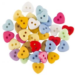 Plastic Button - Small Hearts (6g)