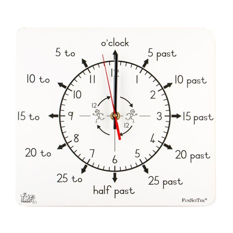 Wooden Clock - Teacher Analog (English)