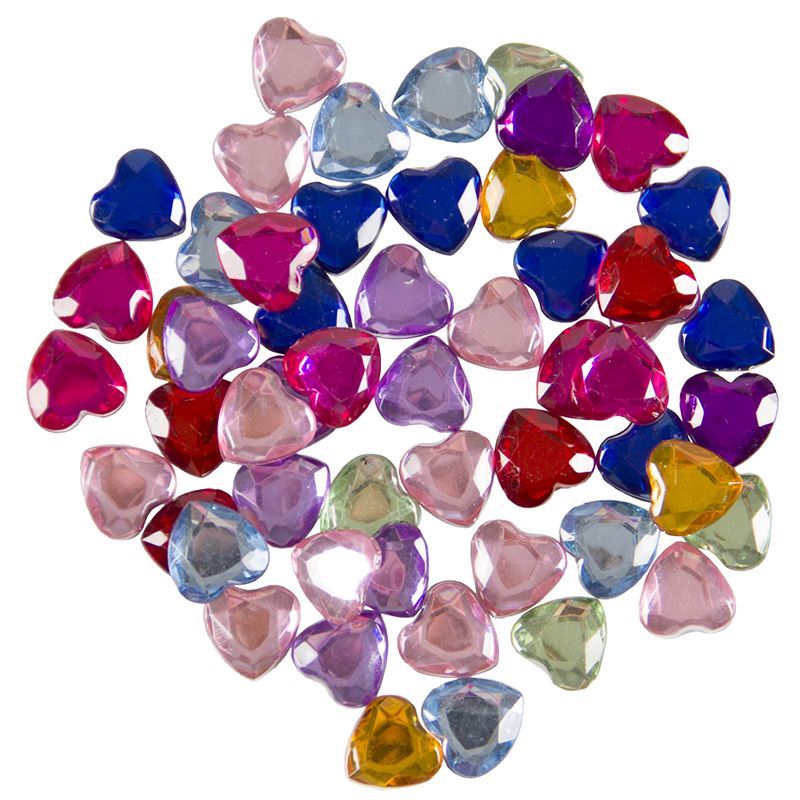 RhineStones - Assorted Heart 9mm (50pc)