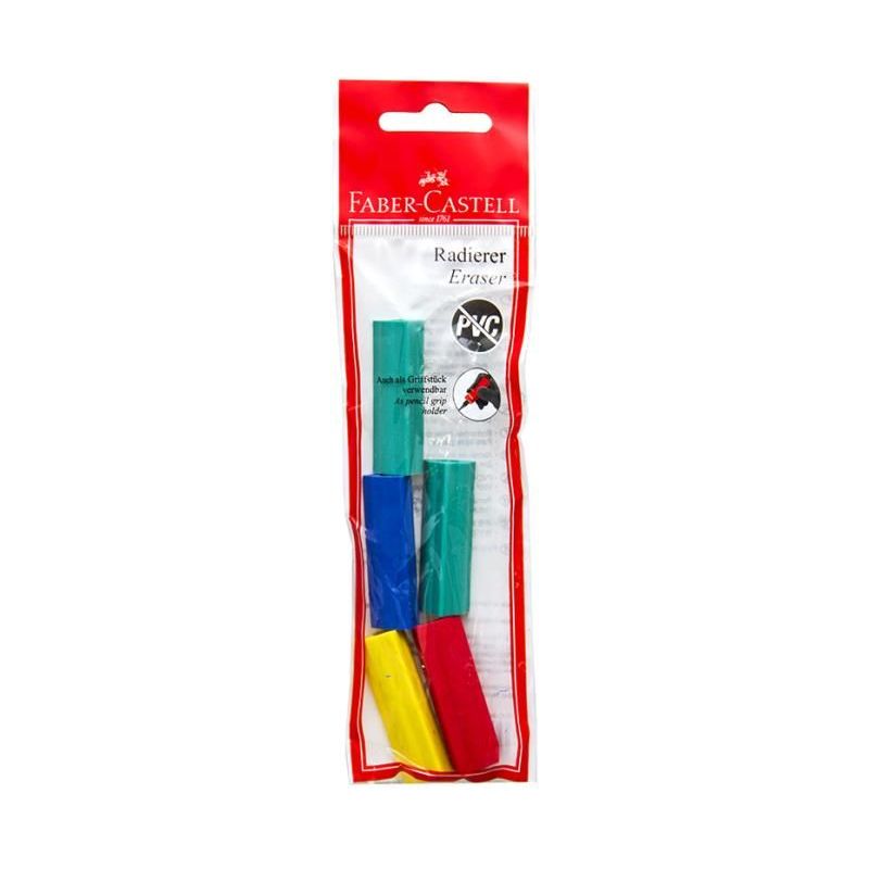 Pencil Grip -  Triangular PVC Free (5pc) also Eraser - FaberCastell