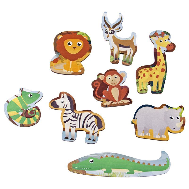 Wood Magnets - Wild Animals (8pc)