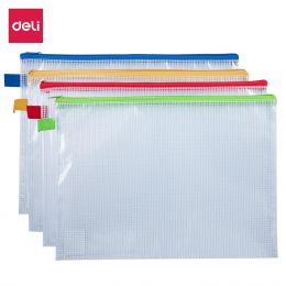 Zip Bag - A4 PVC Mesh (280 micron) - 4 Assorted Colours - Deli
