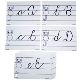 Flash Cards (A4) - Cat Line Writing - Cursive Combination
