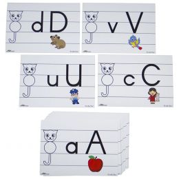 Flash Cards (A4) - Cat Line Writing - Print Combination Afrikaans