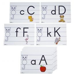 Flash Cards (A4) - Cat Line Writing - Print Combination English
