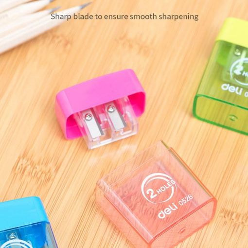 Sharpener - 2-Hole with Container on Card (1pc) - Assorted - Deli