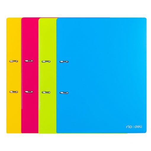 Ring Binder A4 2D Ring PP Assorted Colours - Deli