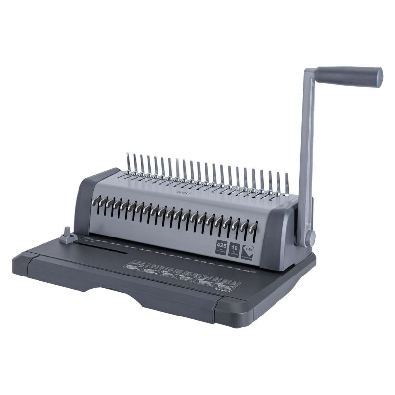 Comb Binding Machine Progressive effortless 18 Sheets Grey 21-Hole - Deli