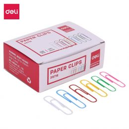Paper Clips 33mm Coloured Box 100's - Deli