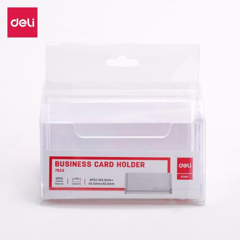 Business Card Holder 100x38x82mm Transparent - Deli